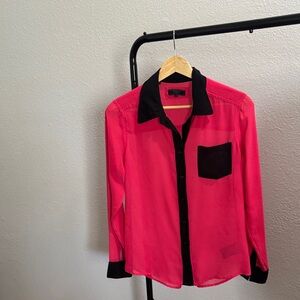 Guess Pink and Black Blouse